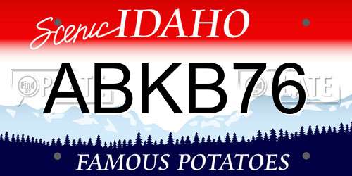 ABKB76 Idaho License Plate