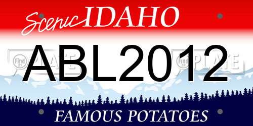 ABL2012 Idaho License Plate