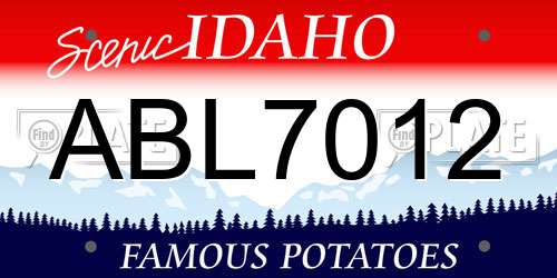 ABL7012 Idaho License Plate