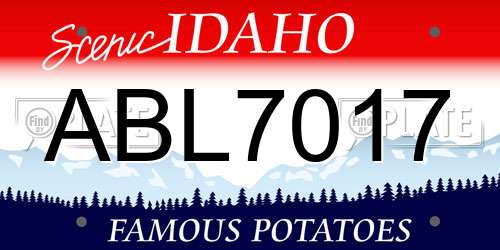 ABL7017 Idaho License Plate