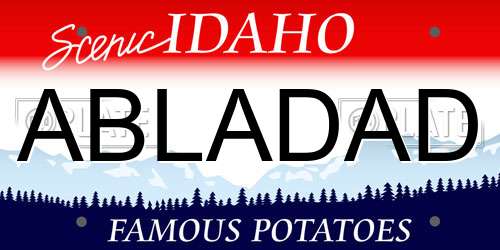 ABLADAD Idaho License Plate