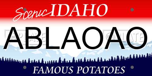 ABLAOAO Idaho License Plate