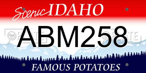 ABM258 Idaho License Plate