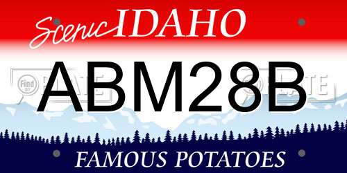 ABM28B Idaho License Plate