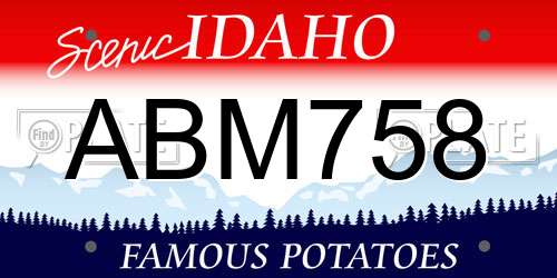 ABM758 Idaho License Plate