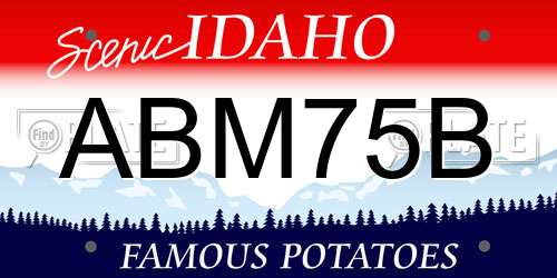 ABM75B Idaho License Plate