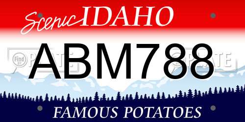ABM788 Idaho License Plate