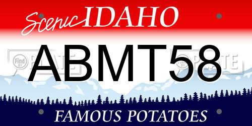 ABMT58 Idaho License Plate