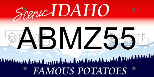 ABMZ55 Idaho License Plate