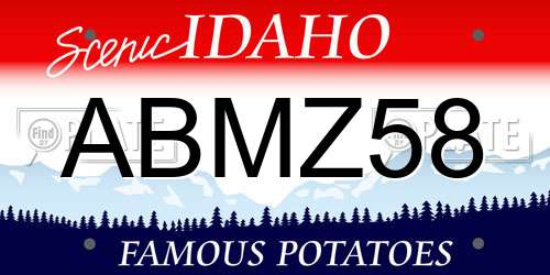 ABMZ58 Idaho License Plate