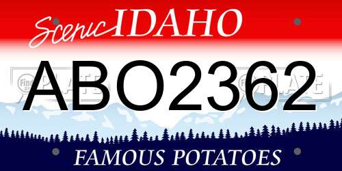 ABO2362 Idaho License Plate