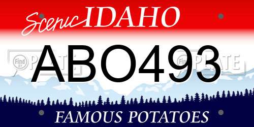 ABO493 Idaho License Plate