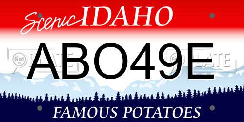 ABO49E Idaho License Plate