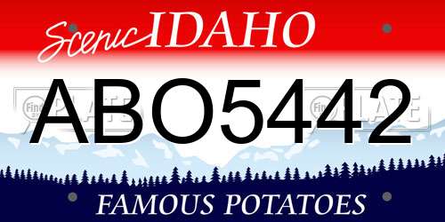 ABO5442 Idaho License Plate