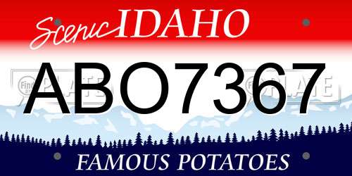 ABO7367 Idaho License Plate