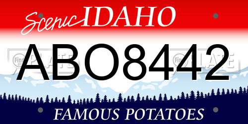 ABO8442 Idaho License Plate