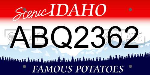 ABQ2362 Idaho License Plate