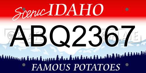 ABQ2367 Idaho License Plate