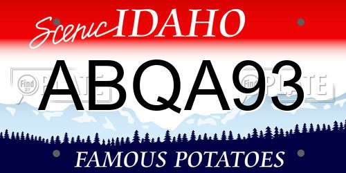 ABQA93 Idaho License Plate