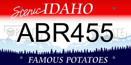 ABR455 Idaho License Plate