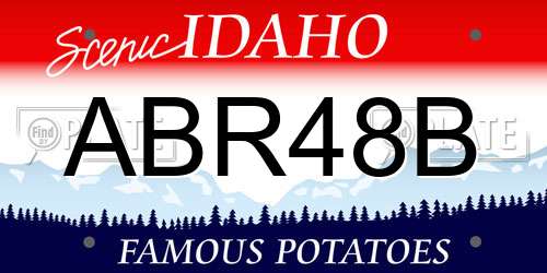 ABR48B Idaho License Plate