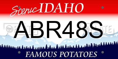 ABR48S Idaho License Plate
