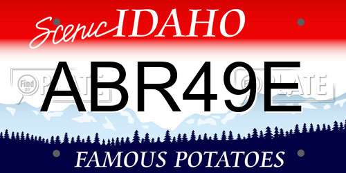 ABR49E Idaho License Plate