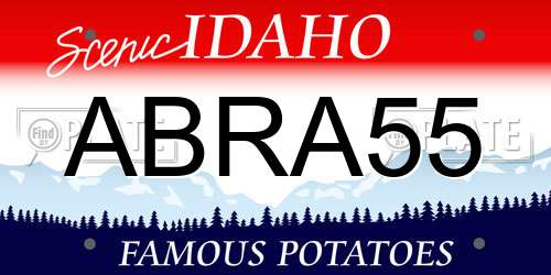 ABRA55 Idaho License Plate