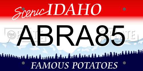 ABRA85 Idaho License Plate