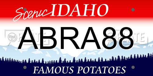 ABRA88 Idaho License Plate