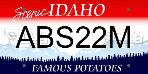 ABS22M Idaho License Plate