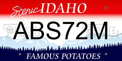ABS72M Idaho License Plate