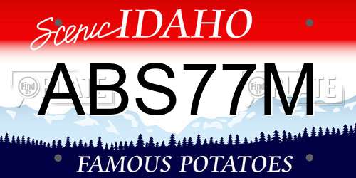 ABS77M Idaho License Plate