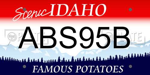 ABS95B Idaho License Plate