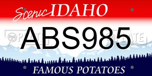 ABS985 Idaho License Plate