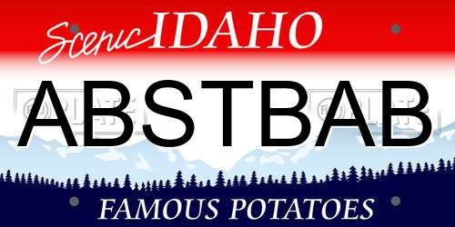 ABSTBAB Idaho License Plate