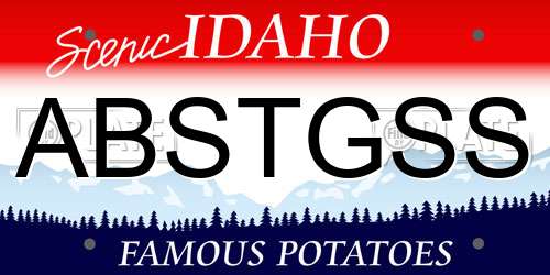 ABSTGSS Idaho License Plate