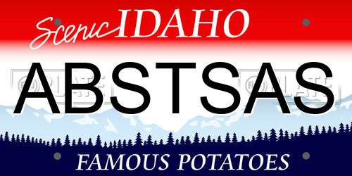 ABSTSAS Idaho License Plate