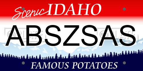 ABSZSAS Idaho License Plate