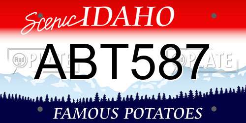 ABT587 Idaho License Plate
