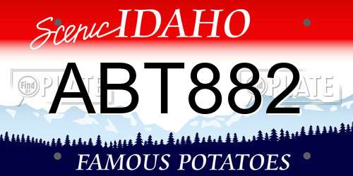ABT882 Idaho License Plate