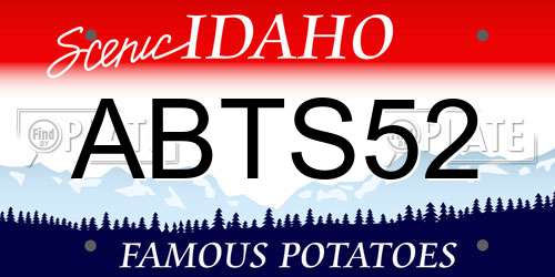 ABTS52 Idaho License Plate