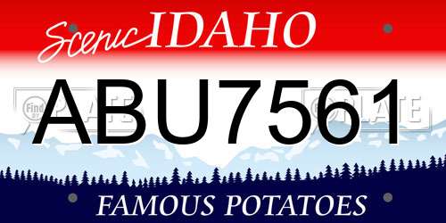 ABU7561 Idaho License Plate
