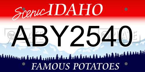 ABY2540 Idaho License Plate