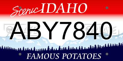 ABY7840 Idaho License Plate