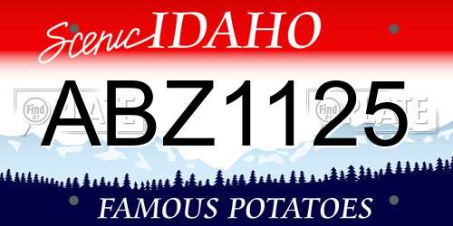 ABZ1125 Idaho License Plate