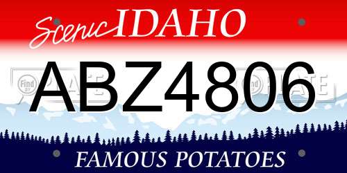 ABZ4806 Idaho License Plate