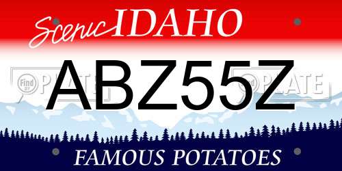 ABZ55Z Idaho License Plate
