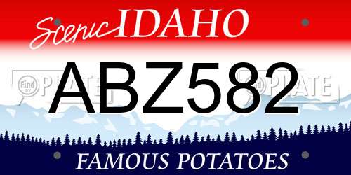 ABZ582 Idaho License Plate