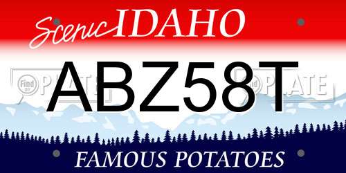 ABZ58T Idaho License Plate